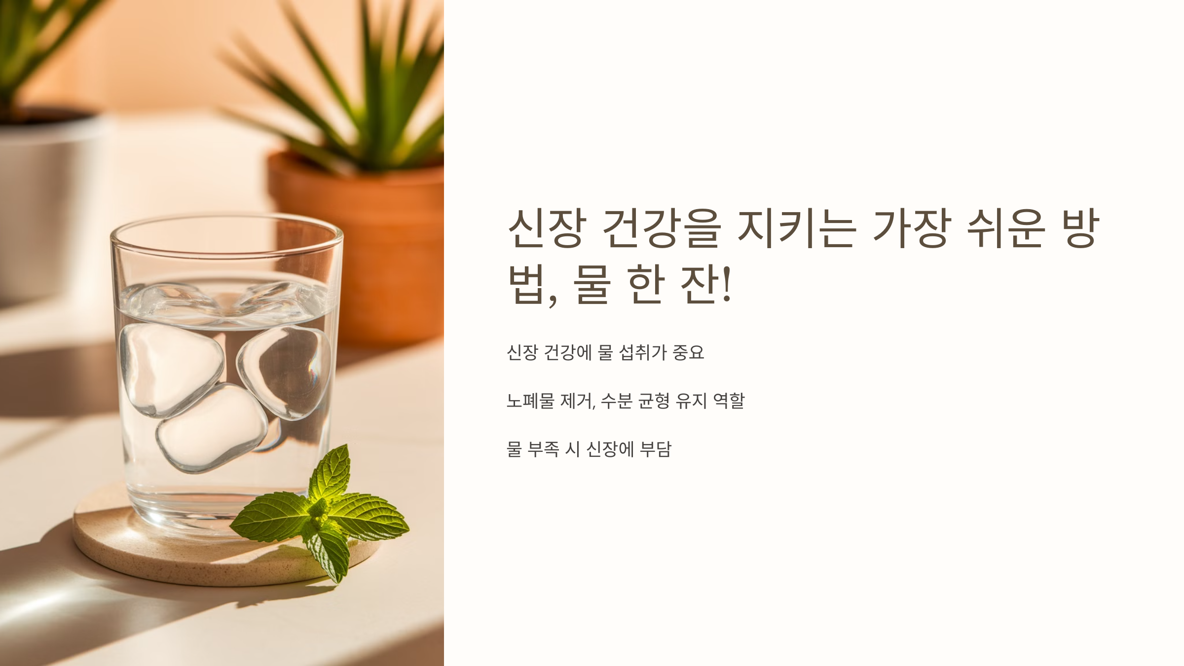 신장 건강을 지키는 가장 쉬운 방법, 물 한 잔!