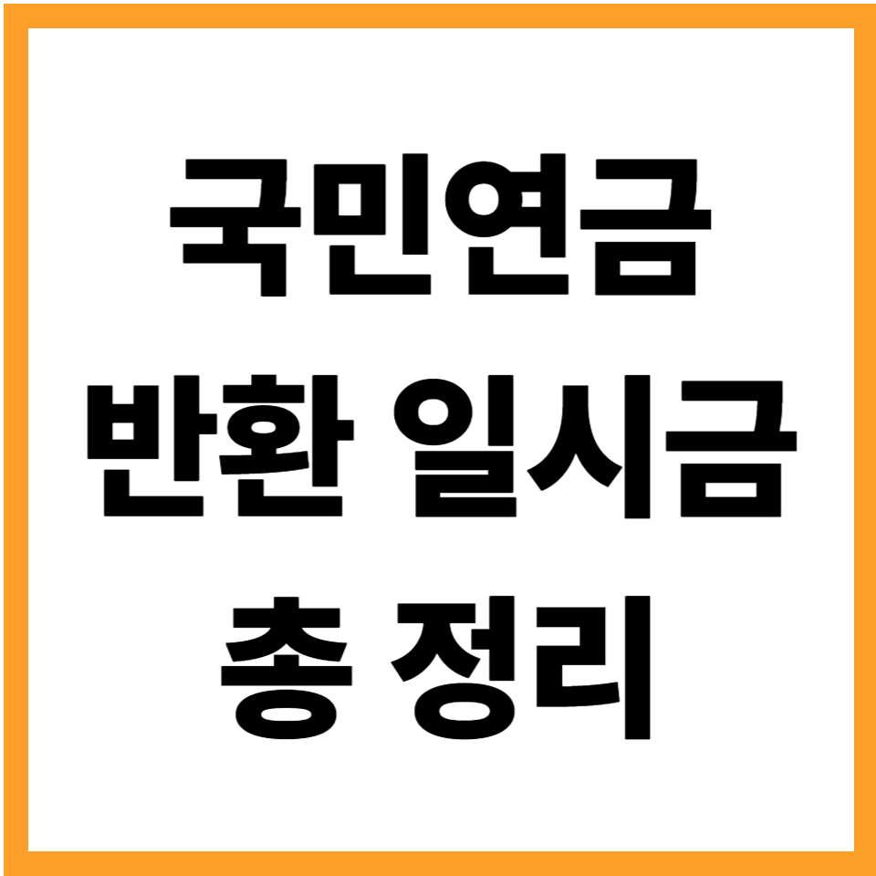 국민연금 반환일시금