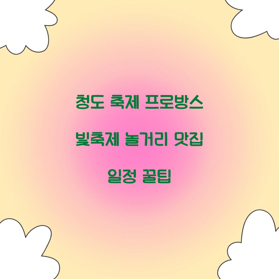 청도 축제 프로방스 빛축제