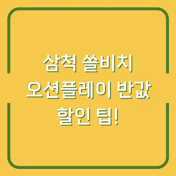 삼척 쏠비치 오션플레이 반값 할인 팁!