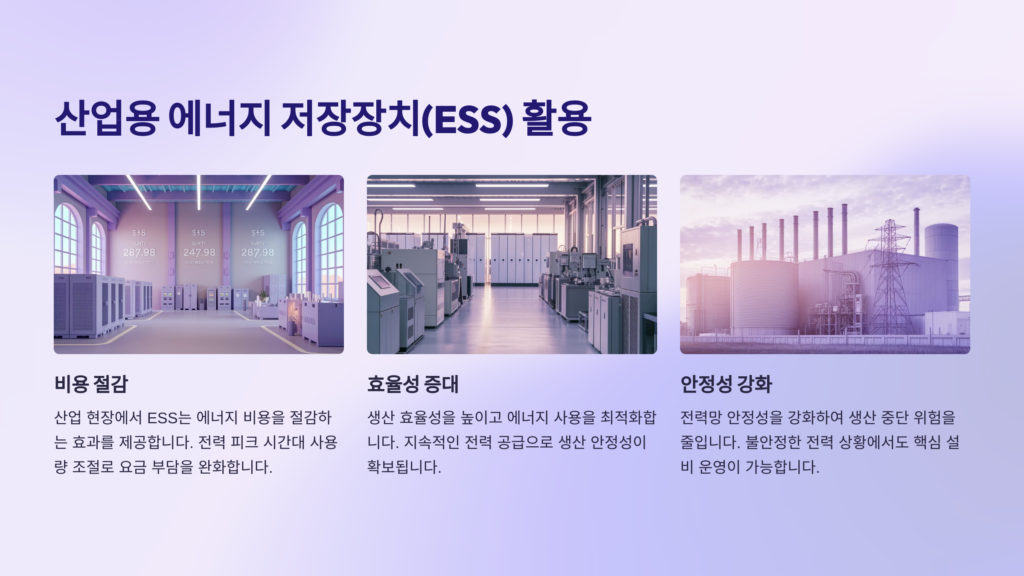 산업용 에너지 저장장치(ESS) 활용