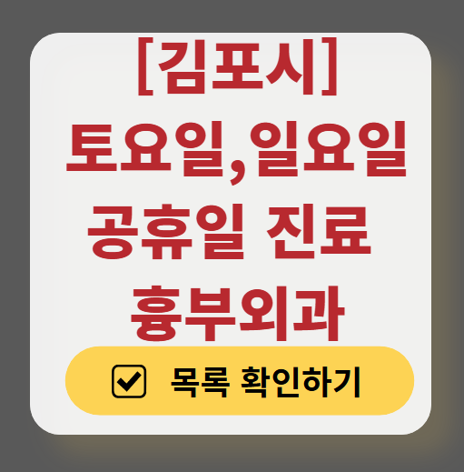 김포시 주말 토요일 일요일 흉부외과 진료 병원 목록 ❘ 공휴일 진료 영업 병원 리스트 찾기