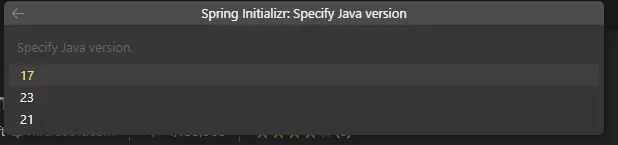 프로젝트에서 사용할 자바 버전 선택