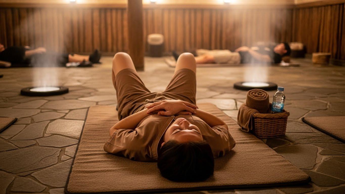 청도 찜질방 군불로