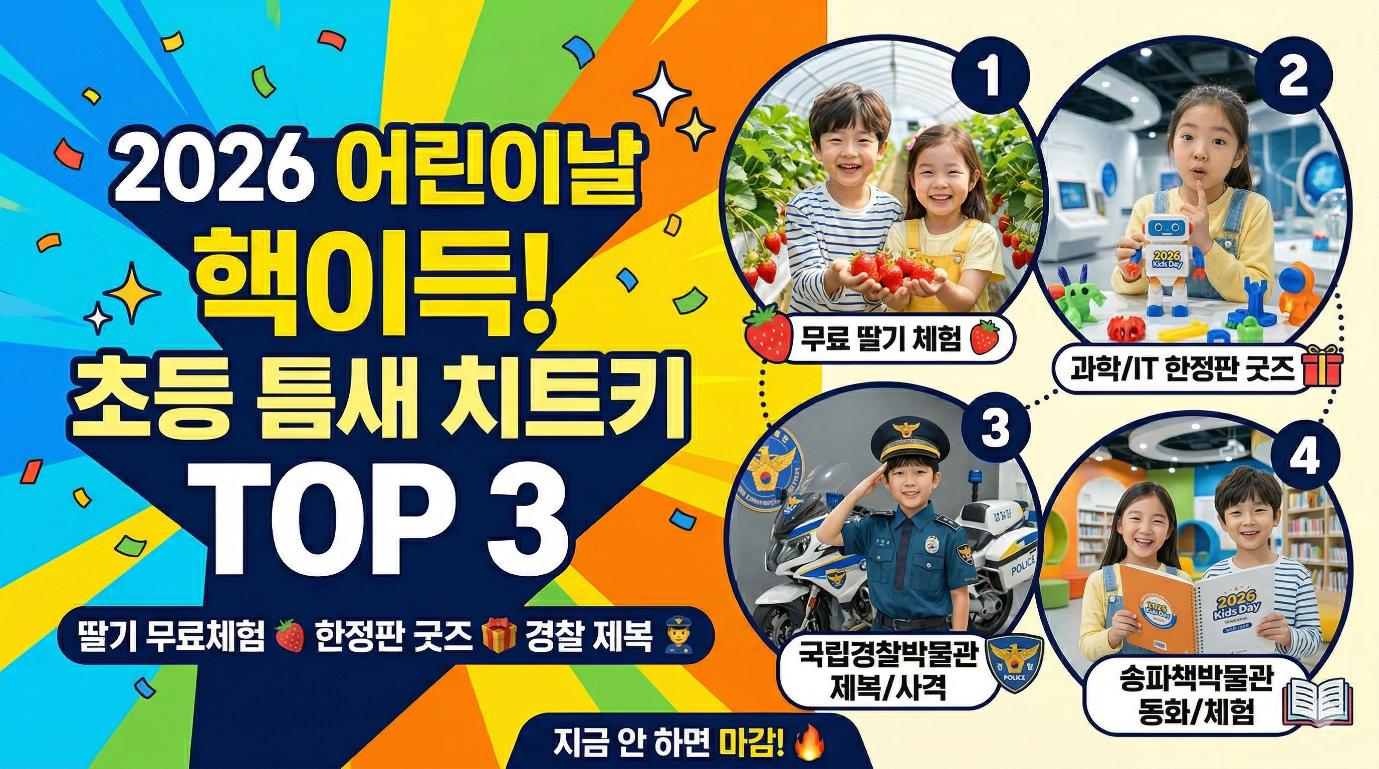 2026 어린이날 초등학생 가볼만한곳 추천 TOP 3 및 예약 방법