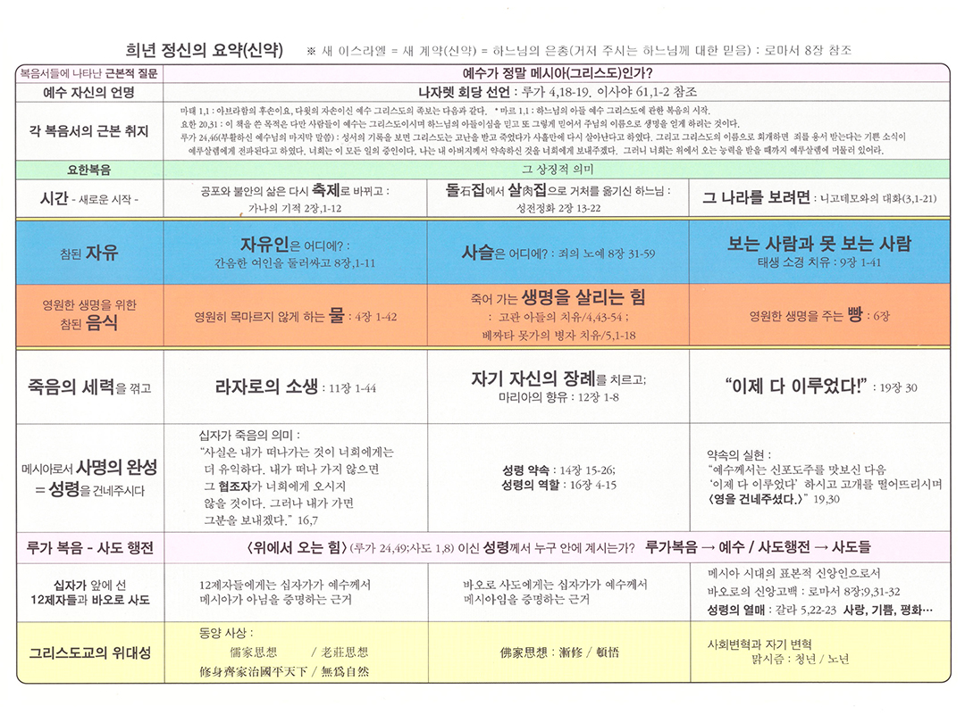 이병호 빈첸시오 신부의 희년의 정신 신약 요약본