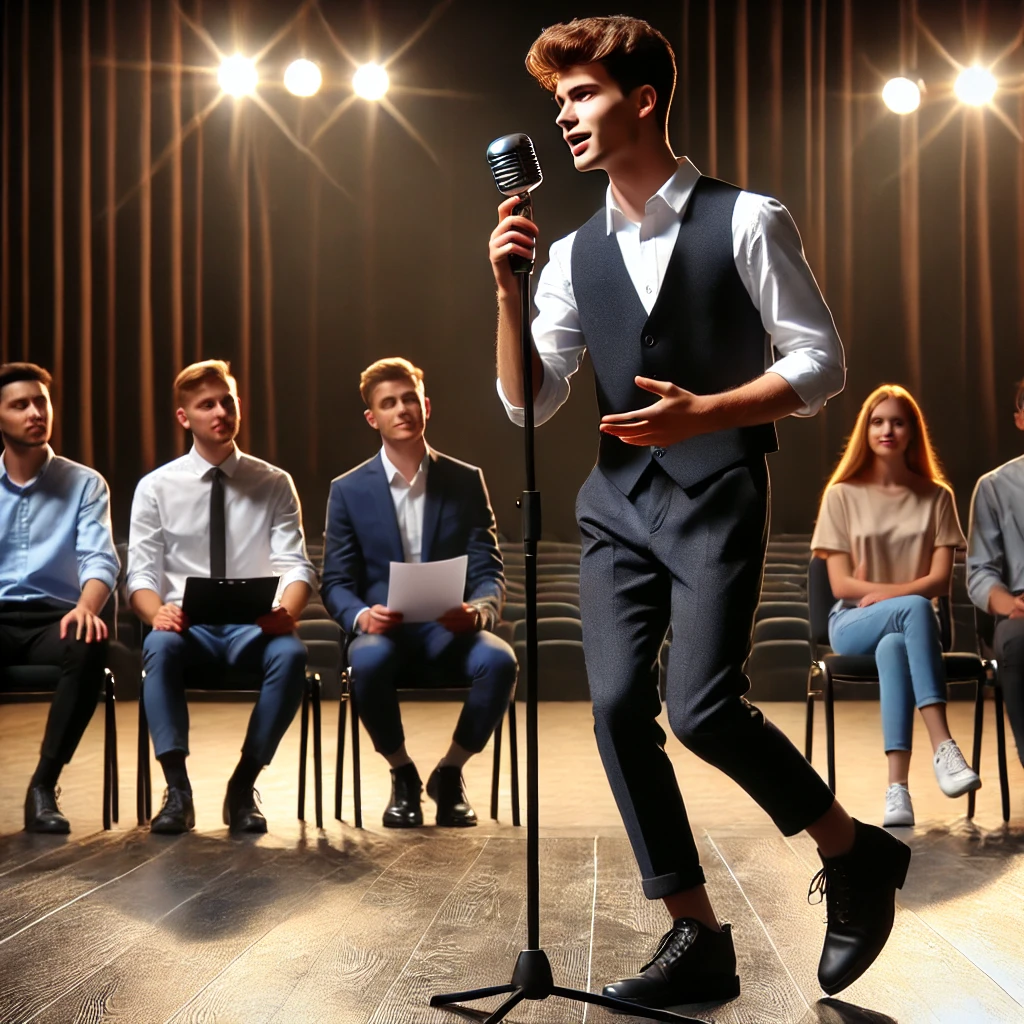 20대 청년이 뮤지컬 오디션을 보는 장면