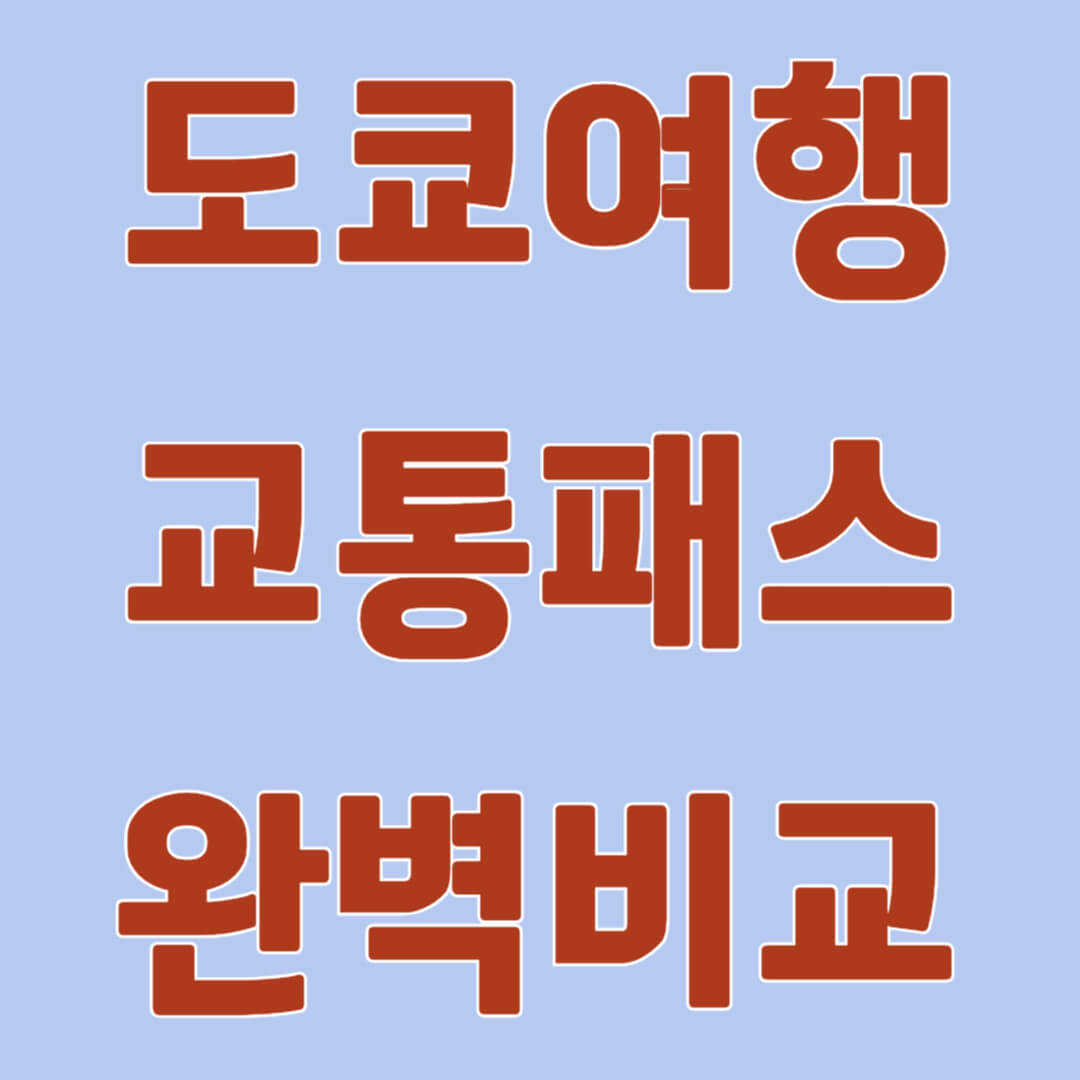 도쿄여행 교통패스 완벽비교
