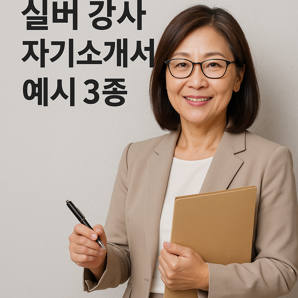 실버 강사 자기소개서 예시 3종