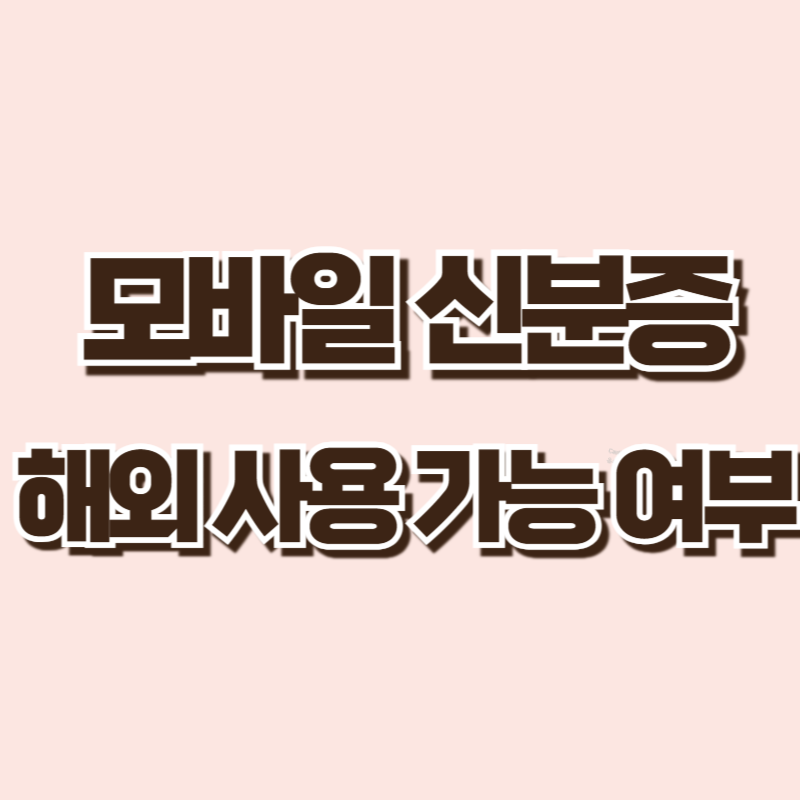 모바일신분증, 해외에서도 쓸 수 있을까?