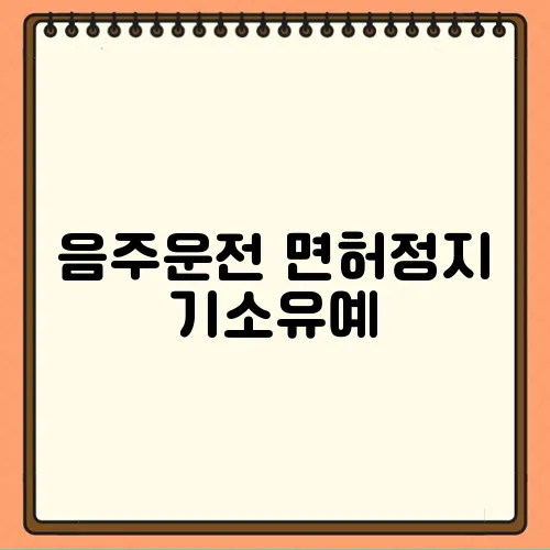 음주운전 면허정지 기소유예