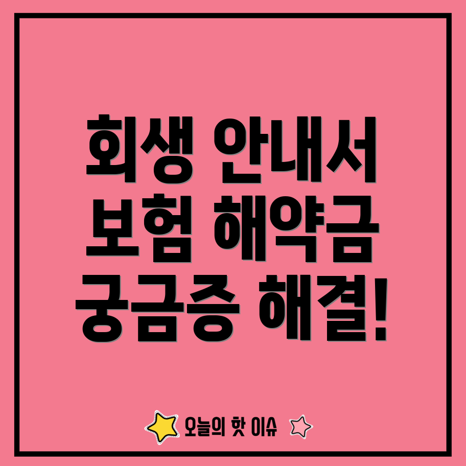 개인회생 보험 예상해약환급금