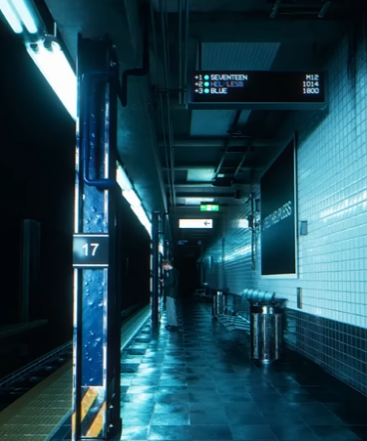 세븐틴의 'I Felt Helpless' 티저에서 어두운 지하철역 장면