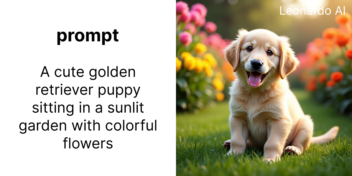 Leonardo AI generated image of golden retriever puppy