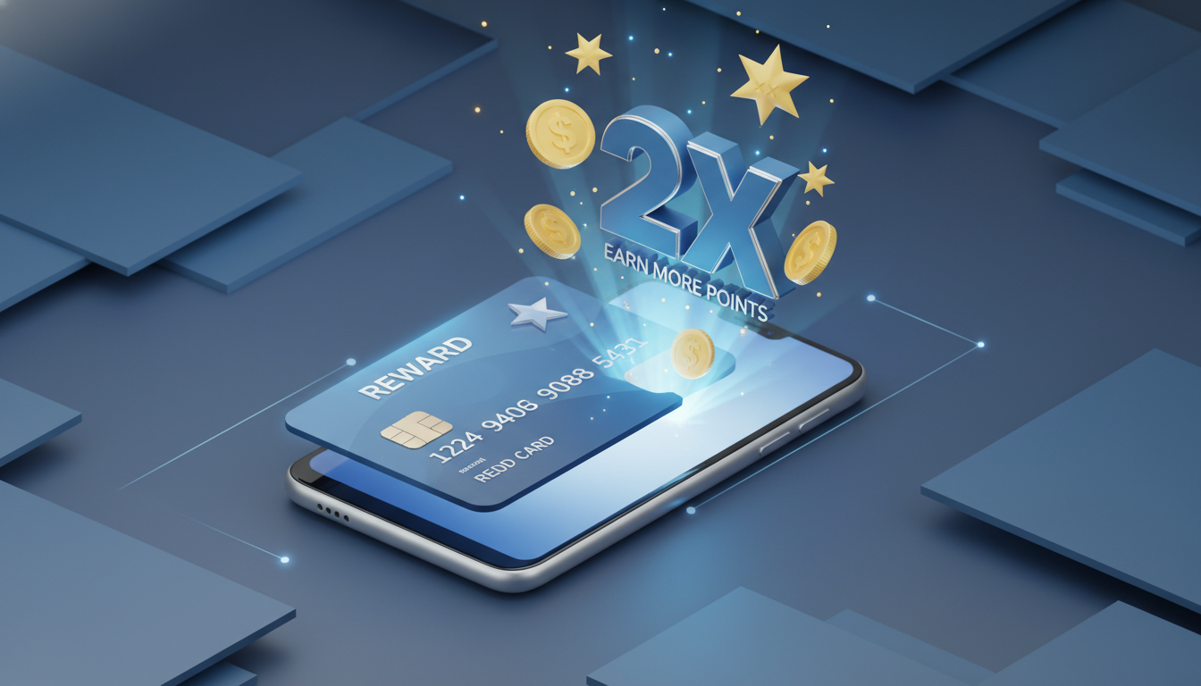 네이버페이와 삼성페이 연동을 통한 신용카드 결제 및 포인트 2배 적립 혜택 일러스트