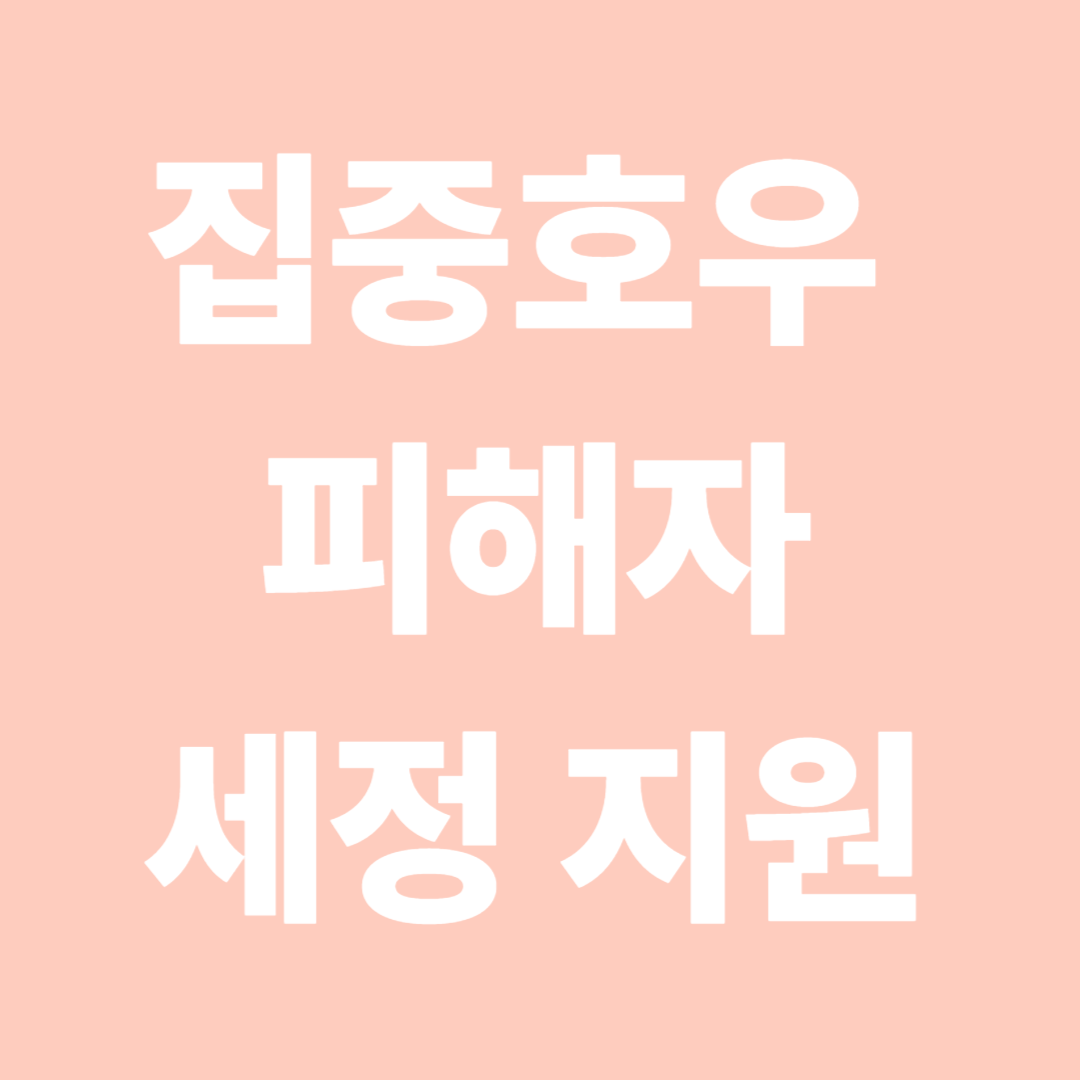 집중호우 피해자 세정 지원 신청