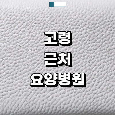 고령군 요양병원