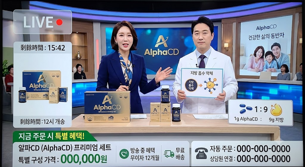 텔레비전에서 알파CD를 홍보하는 쇼호스트