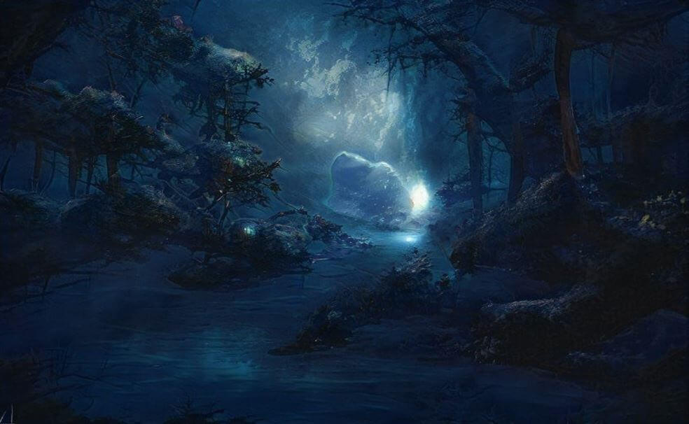 어두운 밤 하늘 모습