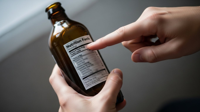 영양 성분표를 자세히 살펴보는 손 클로즈업