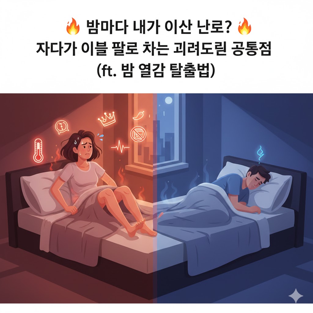 밤만 되면 열이 오른다면? 밤에 열감이 심해지는 여성의 공통 원인 6가지
