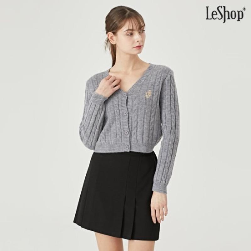 르샵 자수 포인트 꽈배기 V넥 니트 가디건 DO1CK008A