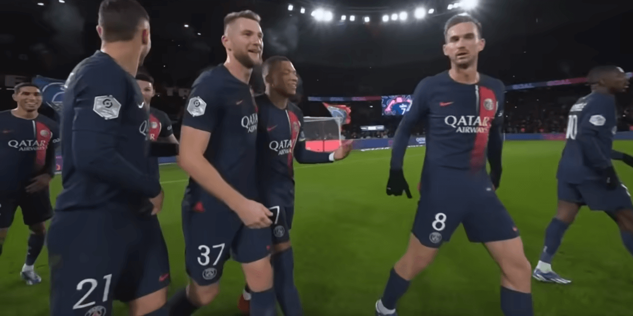 골 넣고 기뻐하는 psg 선수들