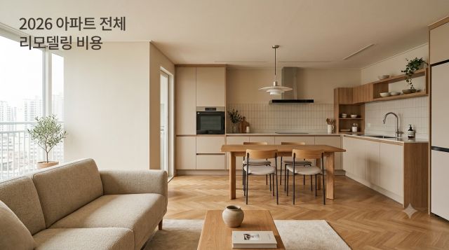 2026년 30평대 아파트 전체 리모델링 비용과 평수별 올수리 견적