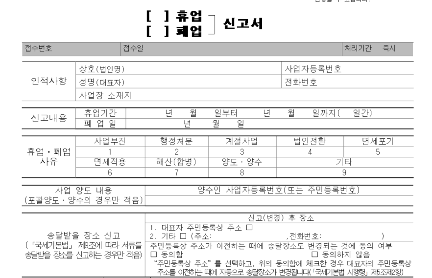 개인사업자 폐업신고절차