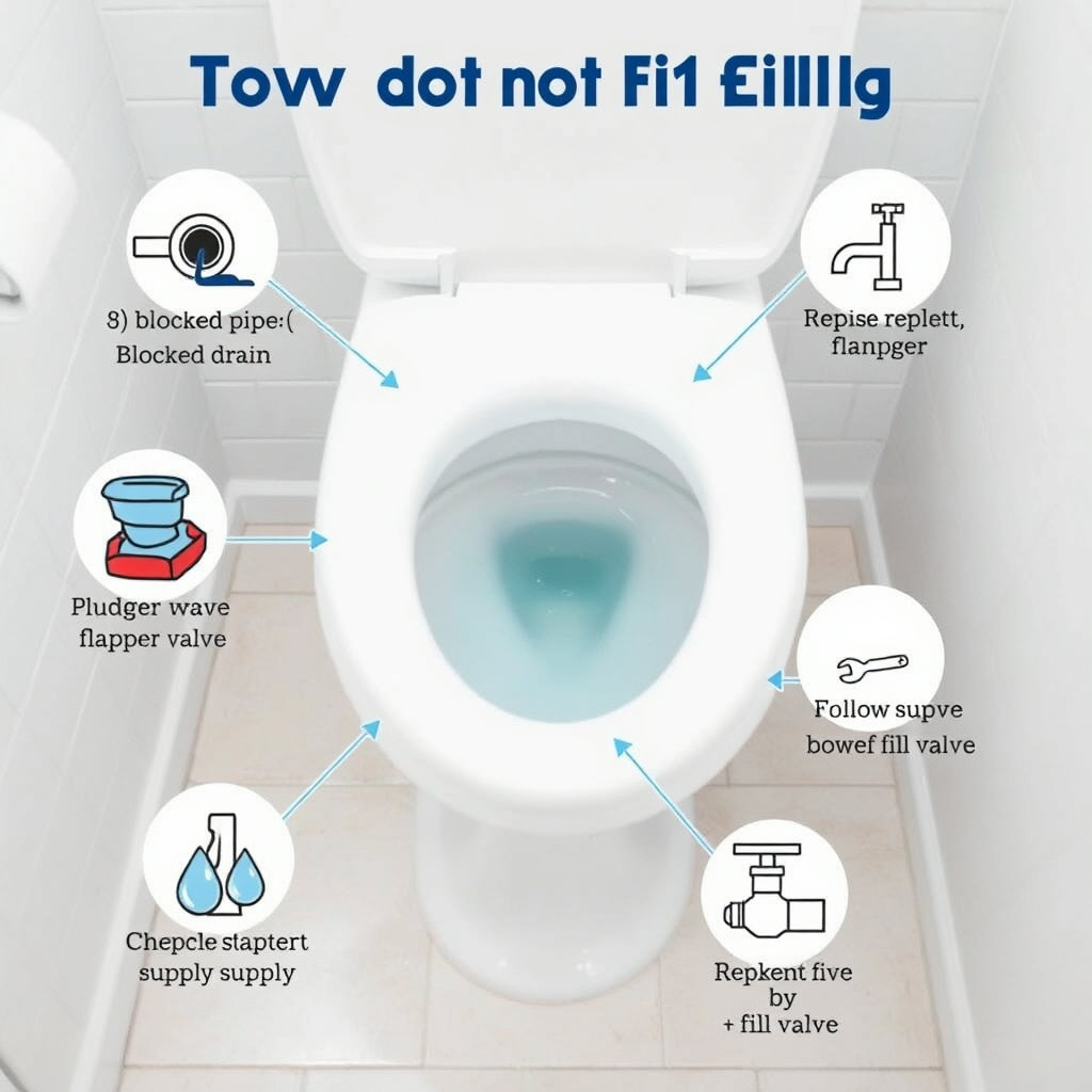 화장실 변기 물 안차는 이유 해결 방법