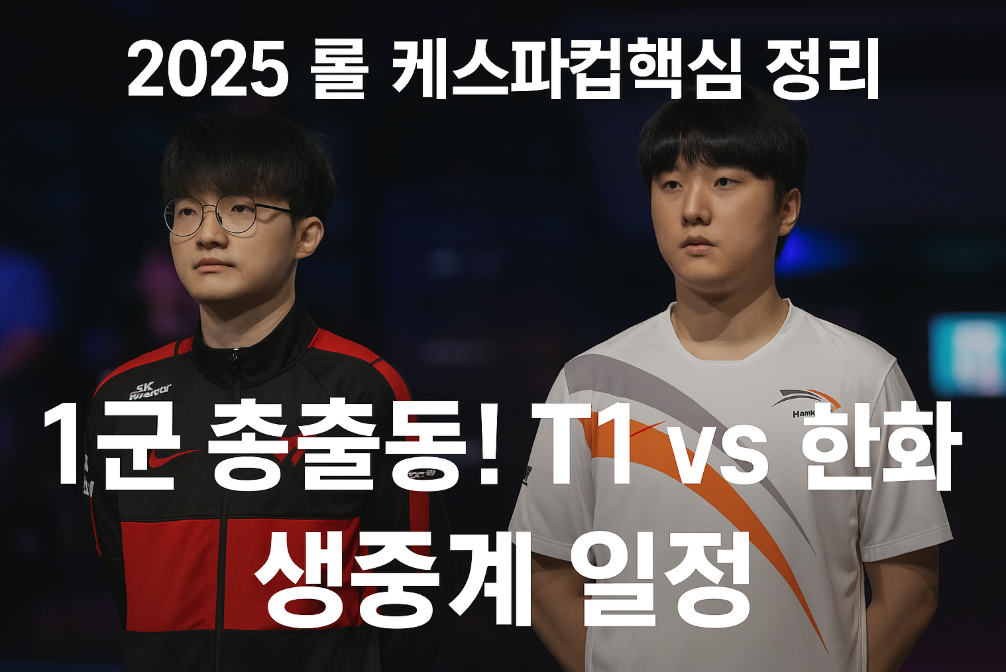 2025 롤 케스파컵 완벽 정리! T1 vs 한화 생중계 일정부터 출전팀까지
