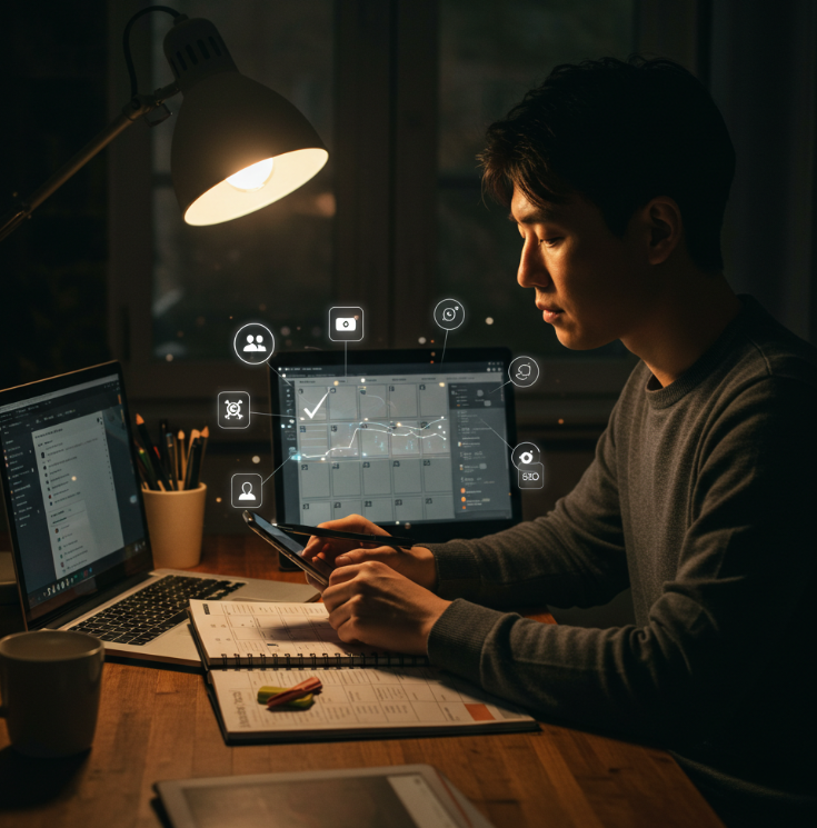 트래픽 채널·자동화 루틴