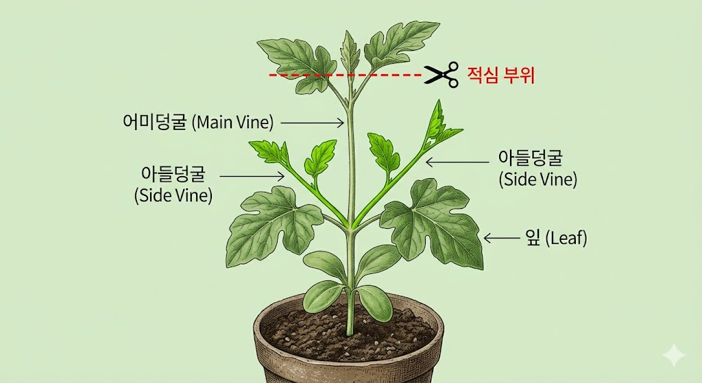 본잎이 5~6장 정도 나왔을 때가 적심의 골든타임