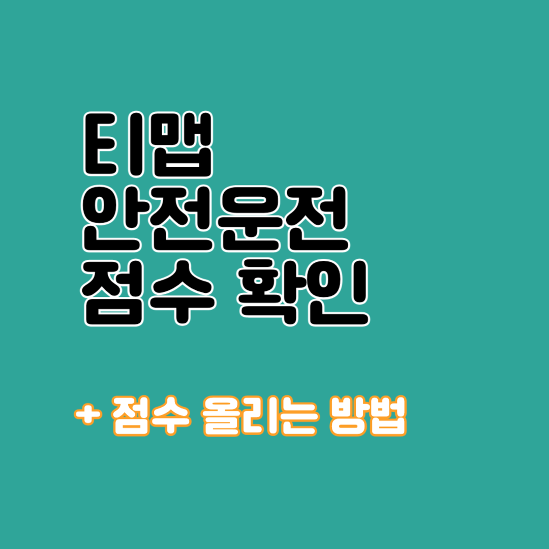 티맵 안전운전 점수 확인방법