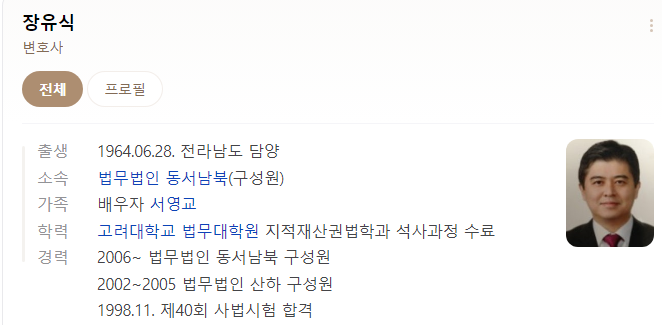장유식-프로필