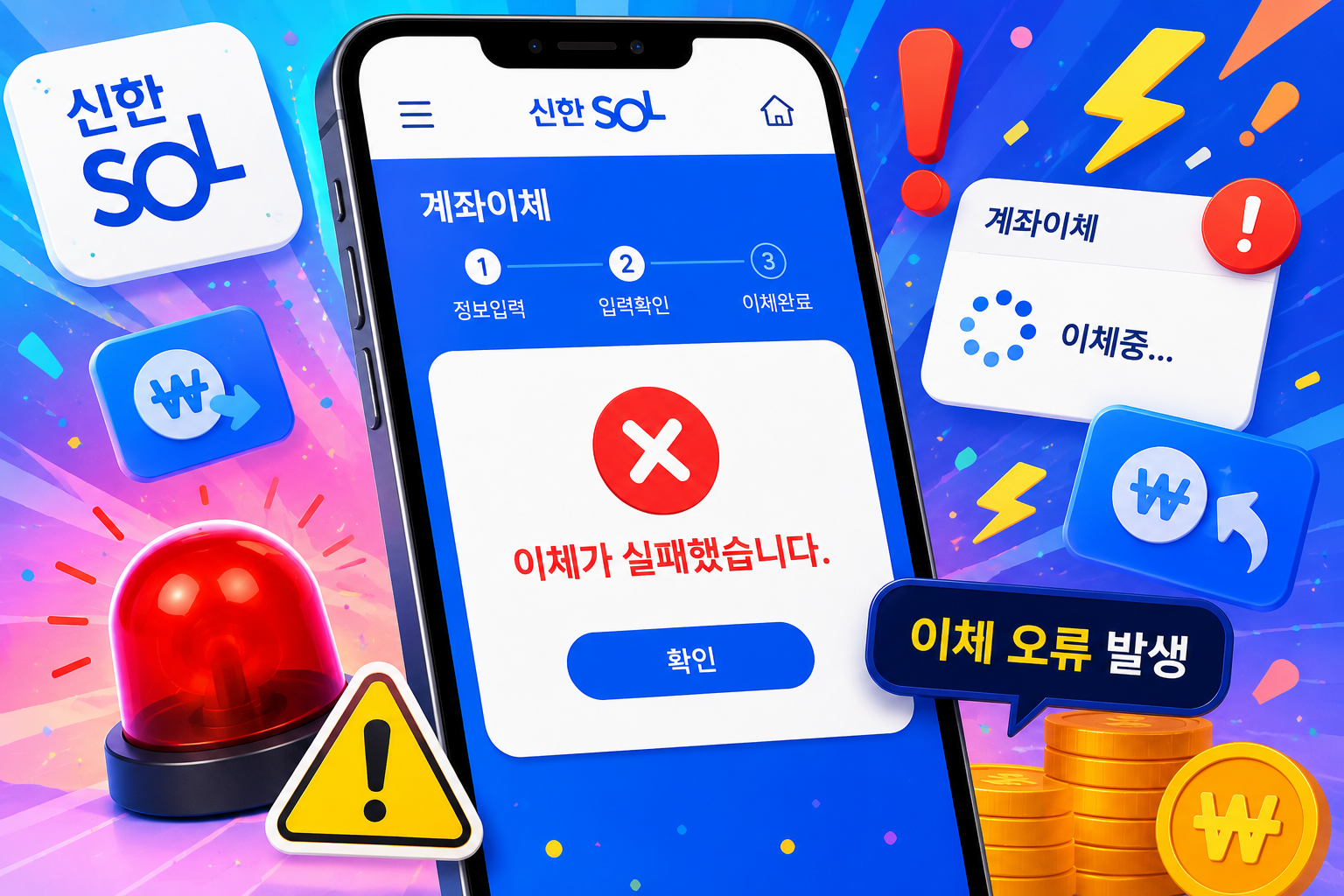 신한SOL 계좌이체 오류 해결방법 총정리 타행이체거래 불가 OTP 인증 실패 원인