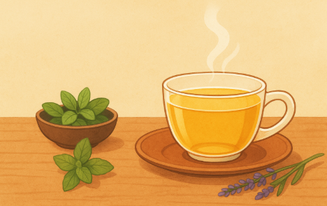 따뜻한 허브티 한 잔의 힐링