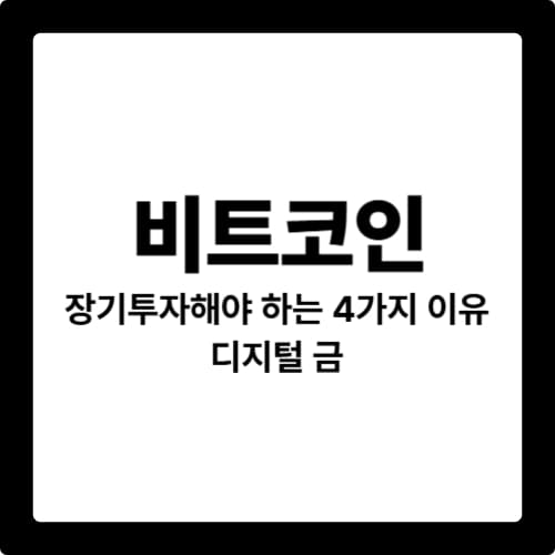 비트코인 장기투재해야 하는 4가지 이유 : 디지털 금
