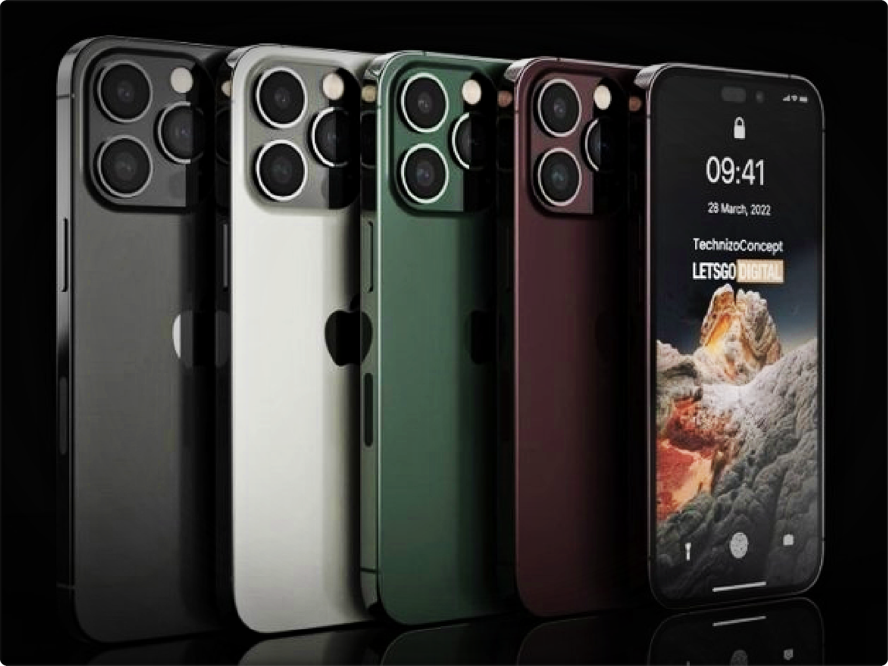 아이폰14 프로와 아이폰14 프로맥스 외형과 크기 차이를 보여주는 이미지