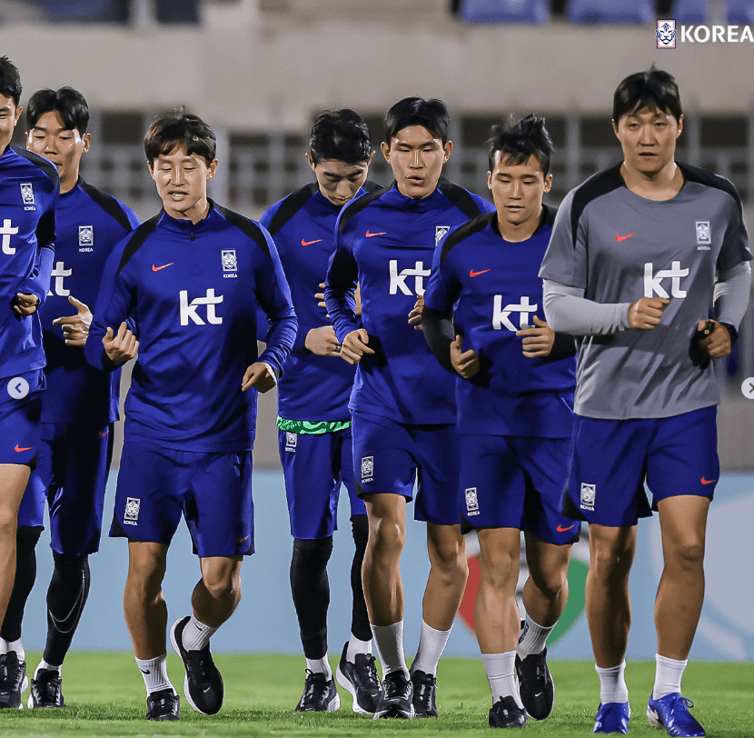 쿠웨이트전 무료 중계 경기 일정과 관련하여 훈련중인 대표팀 선수들