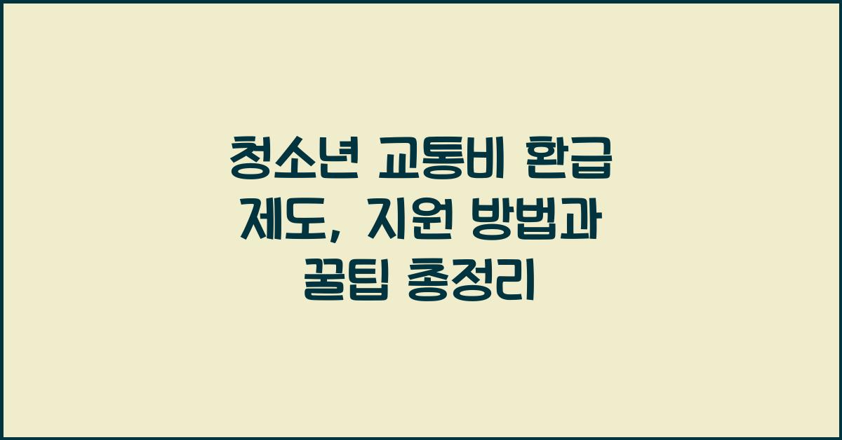 청소년 교통비 환급 제도
