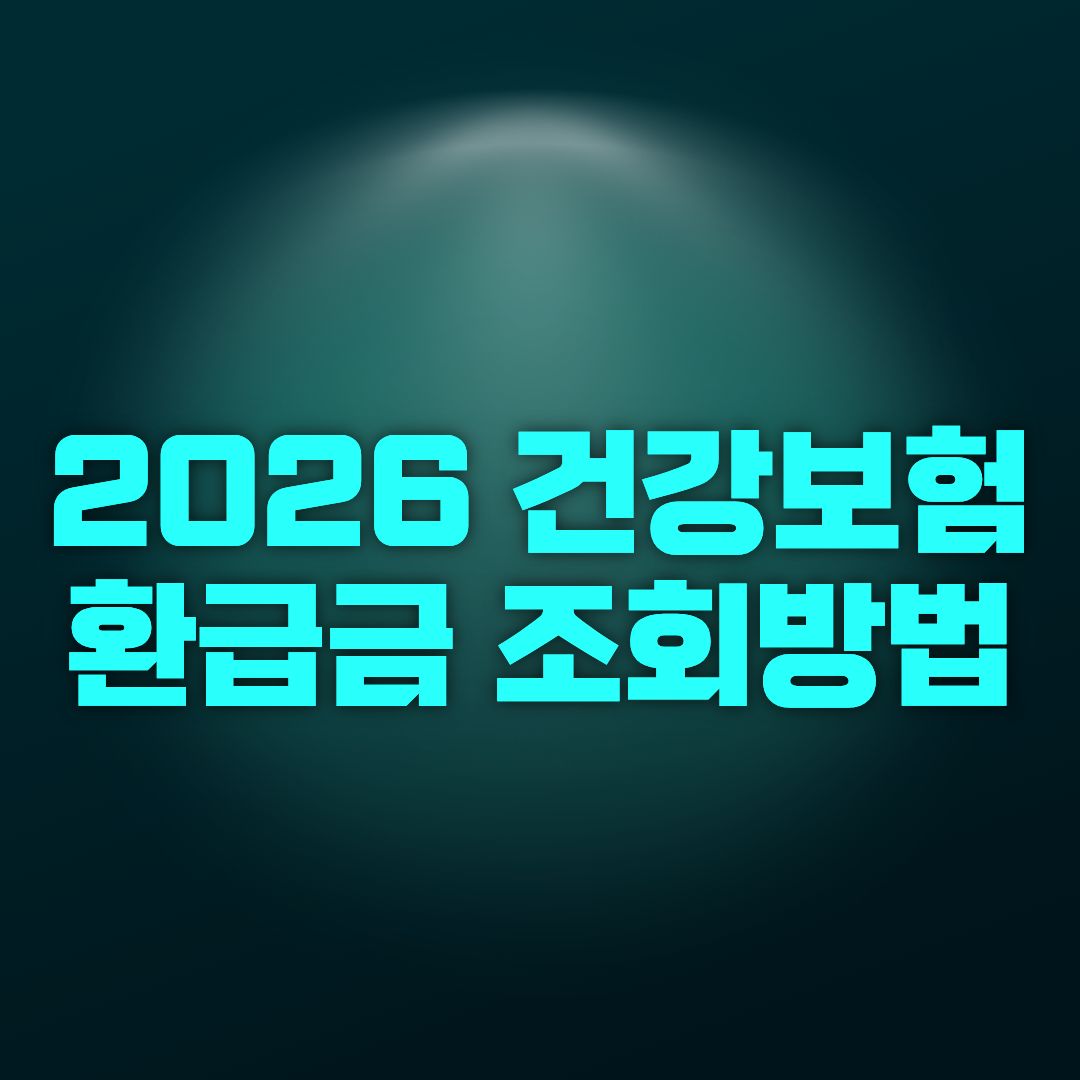 2026 건강보험 환급금 조회방법