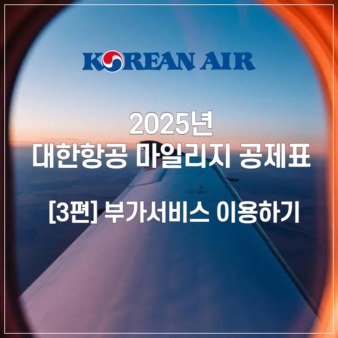 2025년 대한항공 마일리지 공제표 ❘ 3️⃣ 부가서비스 이용하기