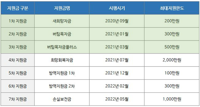 재난지원금 지급 현황