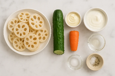 연근샐러드 모든 재료 모음