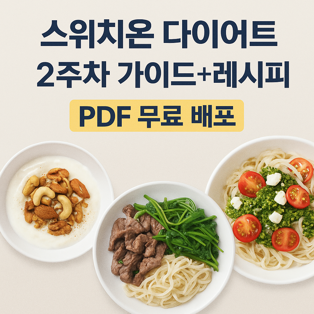 스위치온 다이어트 2주차 가이드+레시피 PDF 무료배포 (8-14일차)