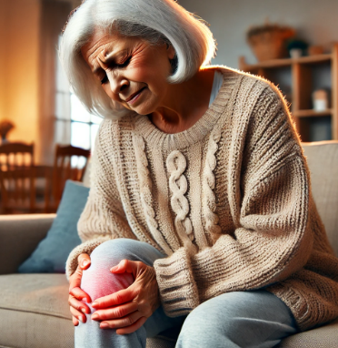 노인 관절 통증 느끼는 사진