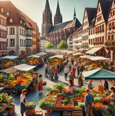 프라이부르크 시내 시장 사진