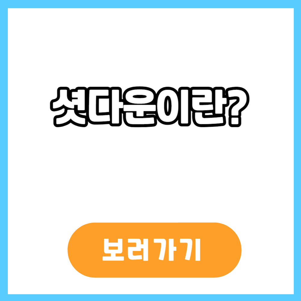 셧다운이란