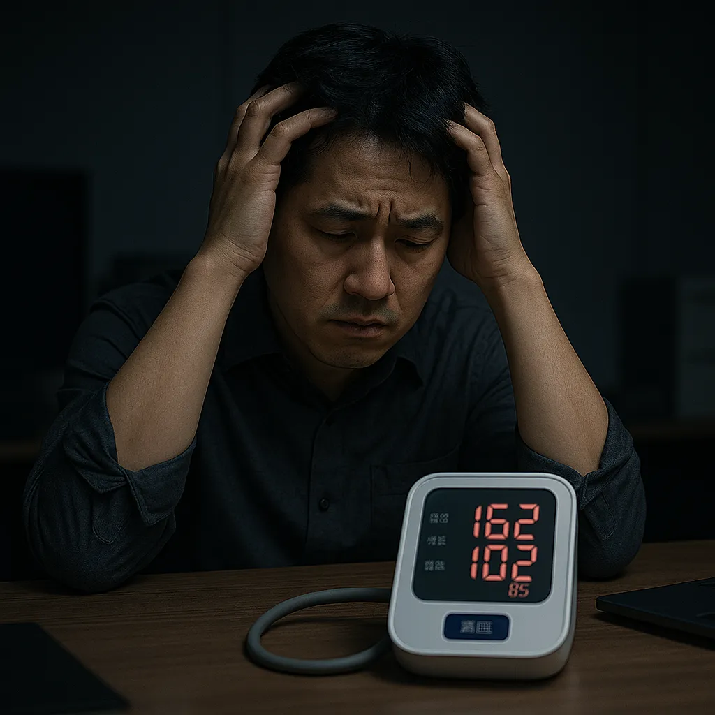 과도한 스트레스와 잘못된 생활 습관으로 고혈압 위험에 처한 30대 한국인 남성